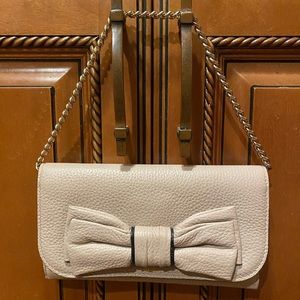 NWOT Kate Spade Soft Leather Milou Chain Wallet Clutch Purse Bone Beige - Cute!